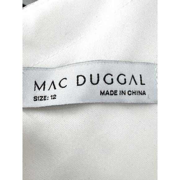 Mac Duggal [ 12 ]‎ Ivory Drop Shoulder Embellished Bodice Evening Gown  11264 - Picture 12 of 15